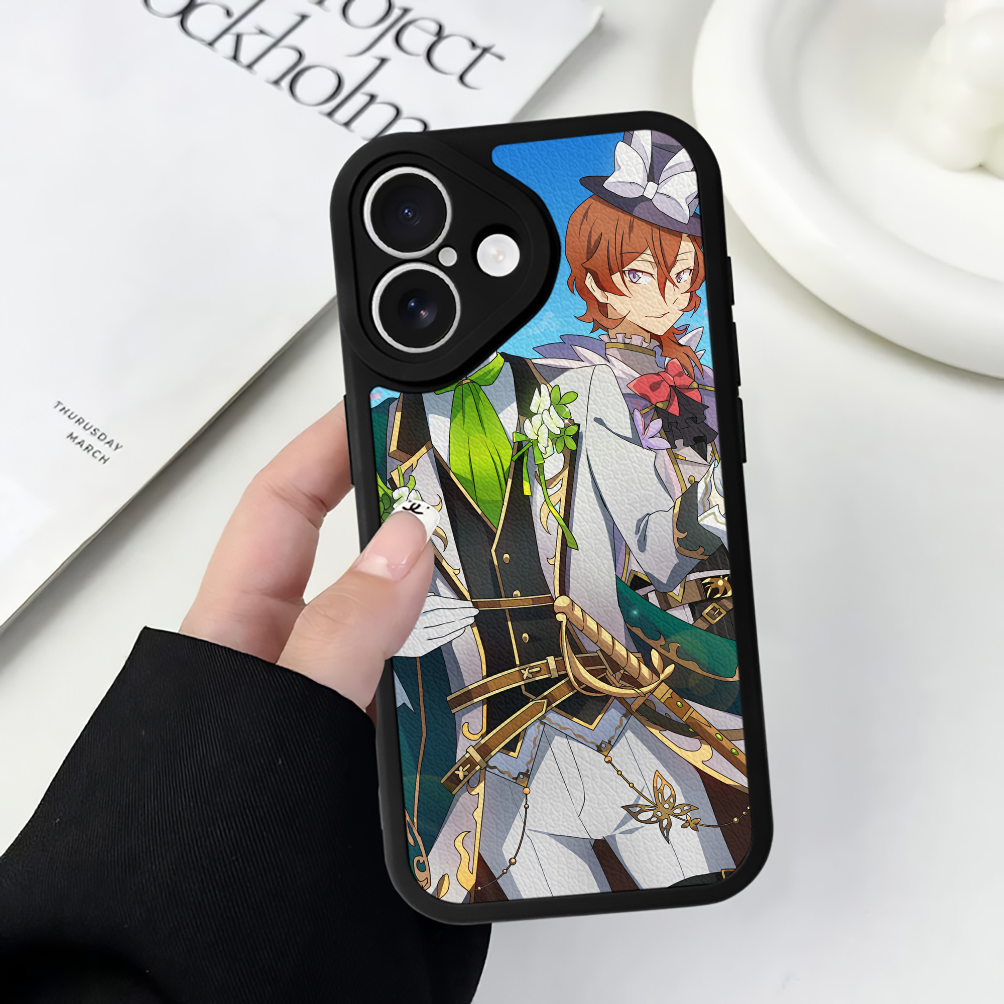 （画像用） 文豪ストレイドッグス Bungo Stray Dogs 【iPhone 16シリーズ対応】シリコンスマホケース（レザー調） 材質：シリコン